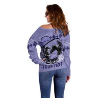 Personalized Kentucky Horse Racing Off Shoulder Sweater Beauty and The Horse Purple Version LT01