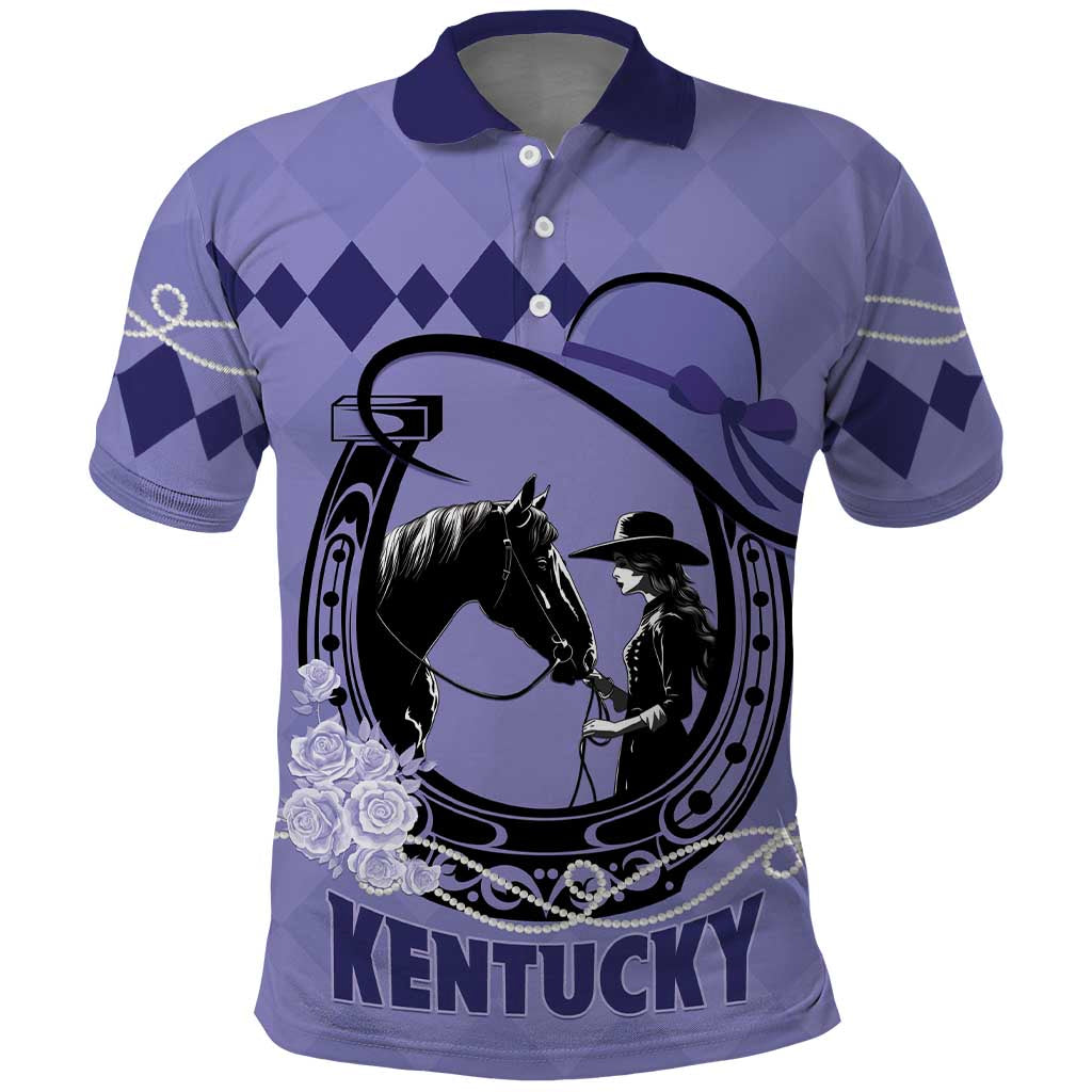 Personalized Kentucky Horse Racing Polo Shirt Beauty and The Horse Purple Version LT01