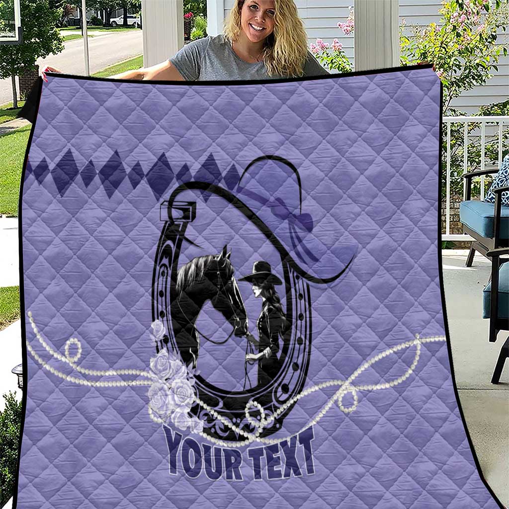 Personalized Kentucky Horse Racing Quilt Beauty and The Horse Purple Version LT01
