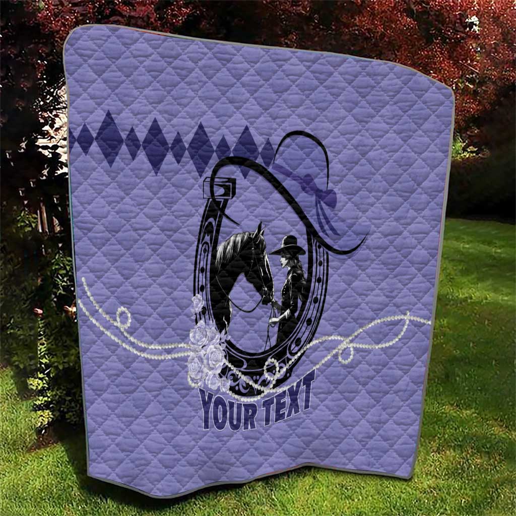 Personalized Kentucky Horse Racing Quilt Beauty and The Horse Purple Version LT01
