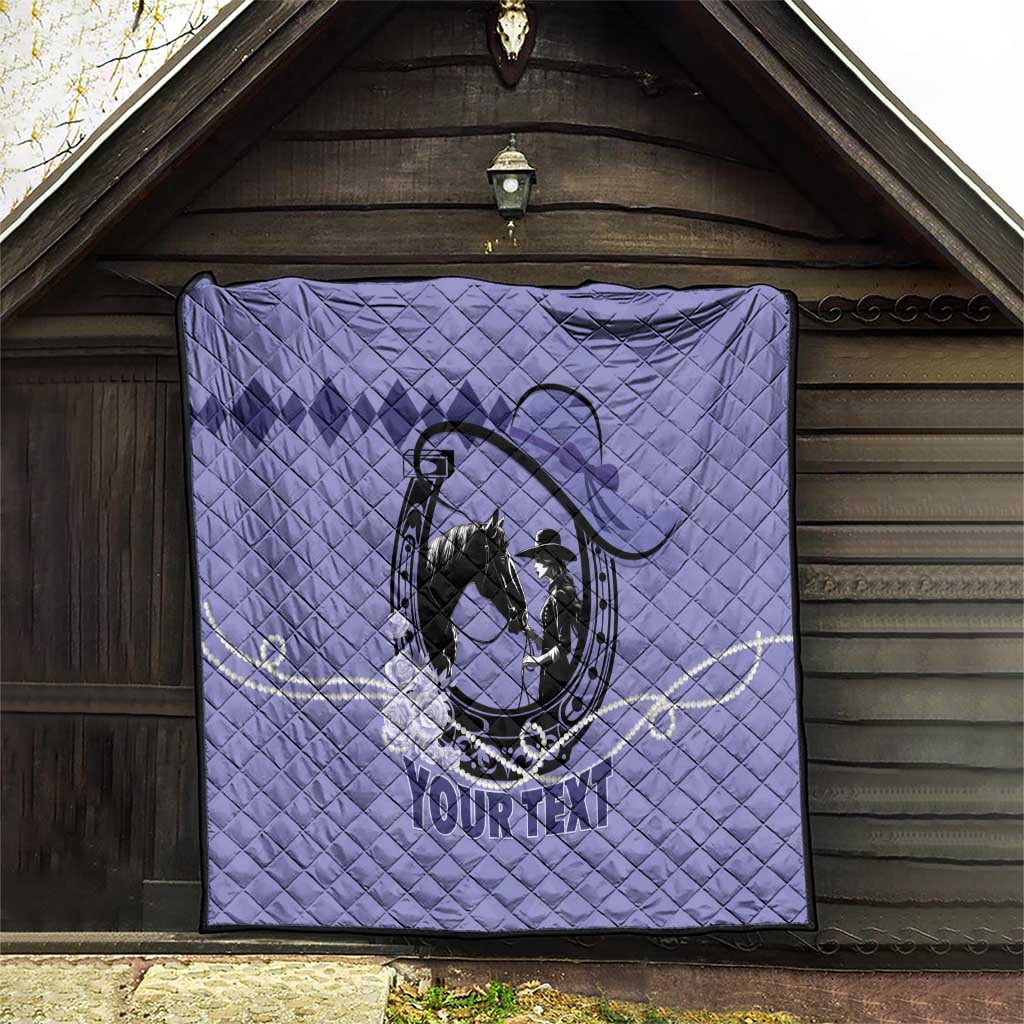Personalized Kentucky Horse Racing Quilt Beauty and The Horse Purple Version LT01