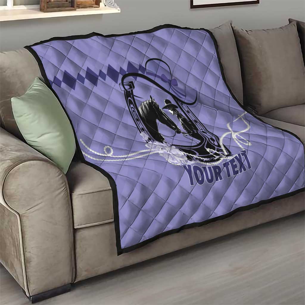 Personalized Kentucky Horse Racing Quilt Beauty and The Horse Purple Version LT01