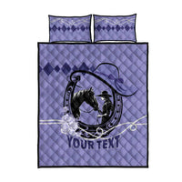Personalized Kentucky Horse Racing Quilt Bed Set Beauty and The Horse Purple Version LT01