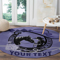 Personalized Kentucky Horse Racing Round Carpet Beauty and The Horse Purple Version LT01