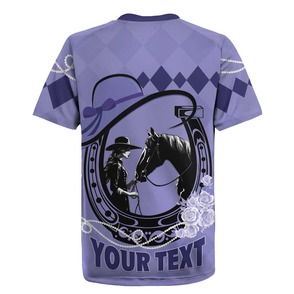 Personalized Kentucky Horse Racing Rugby Jersey Beauty and The Horse Purple Version LT01