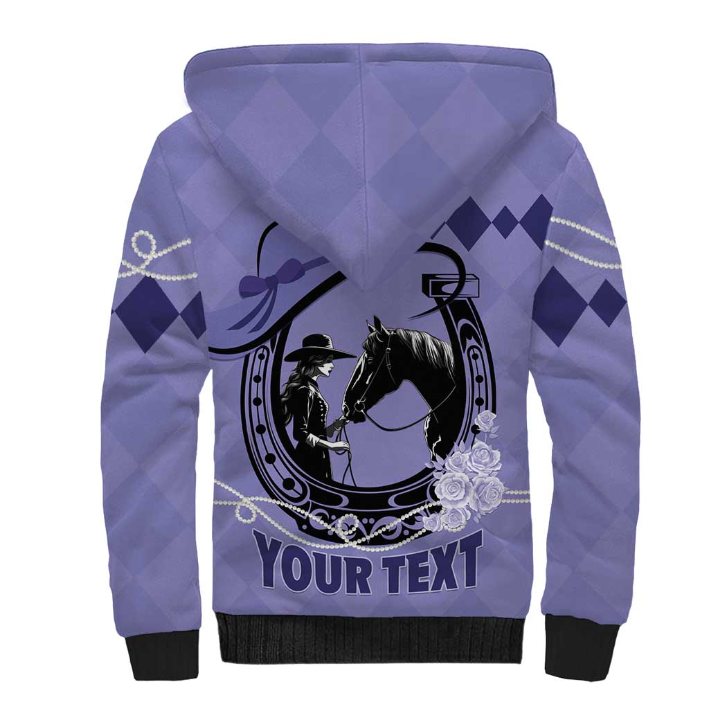 Personalized Kentucky Horse Racing Sherpa Hoodie Beauty and The Horse Purple Version LT01