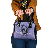 Personalized Kentucky Horse Racing Shoulder Handbag Beauty and The Horse Purple Version LT01