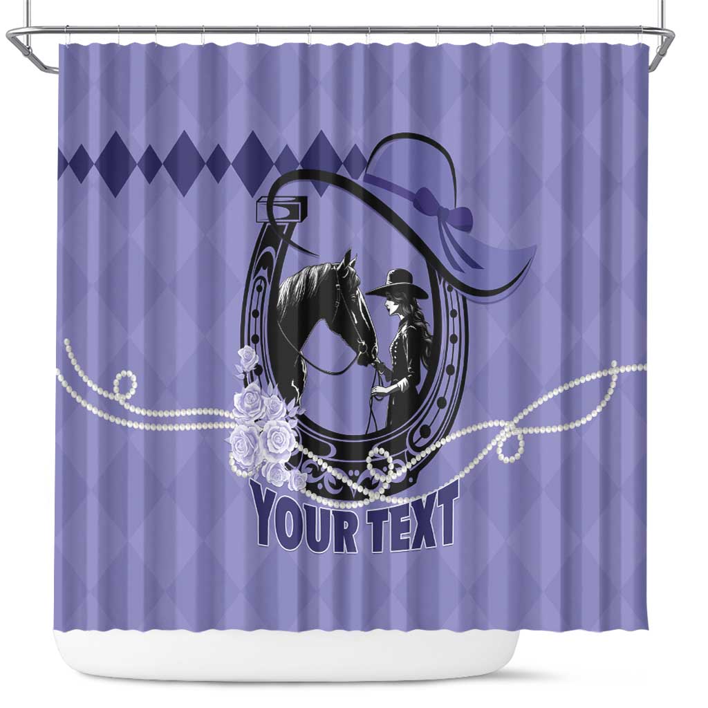 Personalized Kentucky Horse Racing Shower Curtain Beauty and The Horse Purple Version LT01