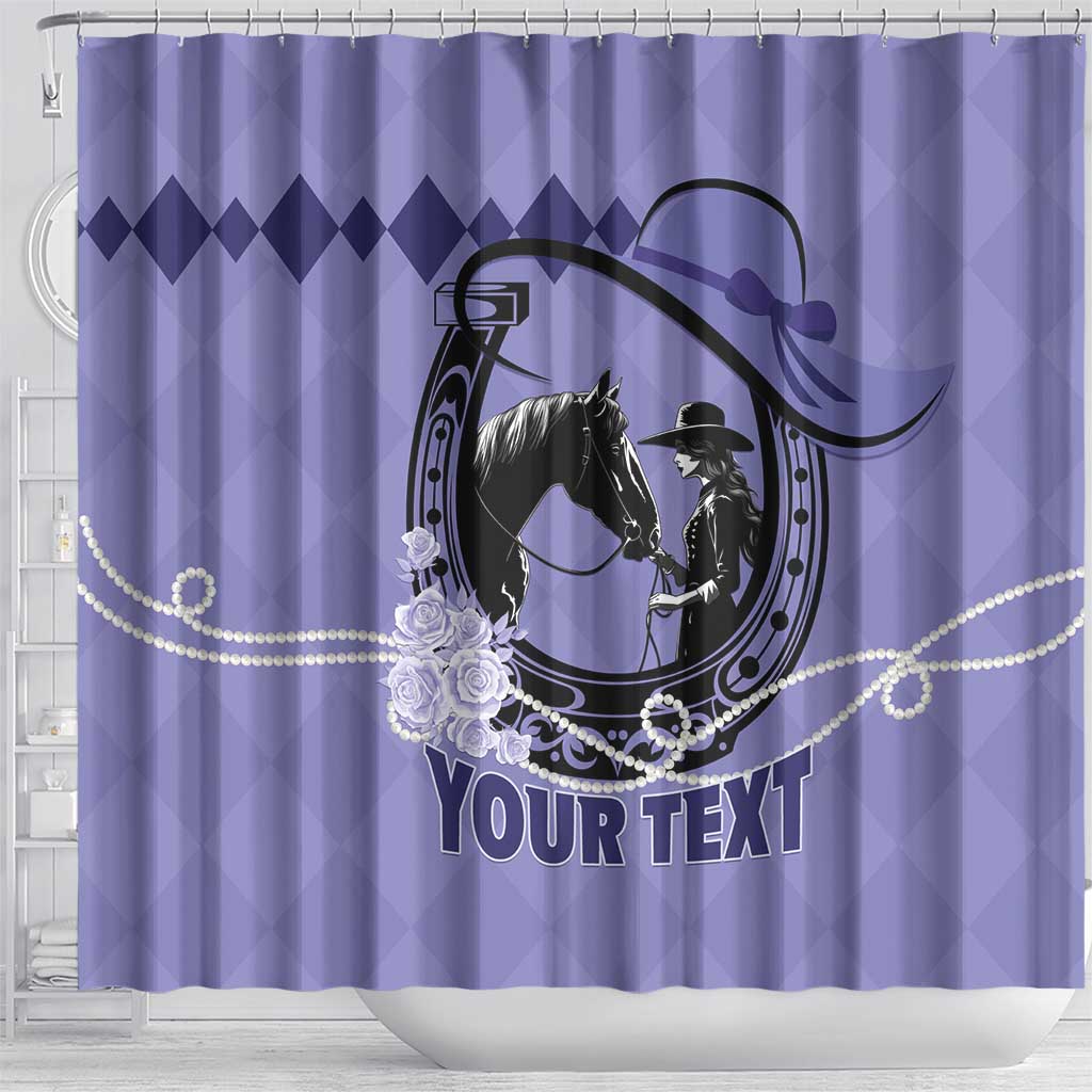 Personalized Kentucky Horse Racing Shower Curtain Beauty and The Horse Purple Version LT01