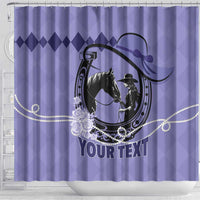 Personalized Kentucky Horse Racing Shower Curtain Beauty and The Horse Purple Version LT01