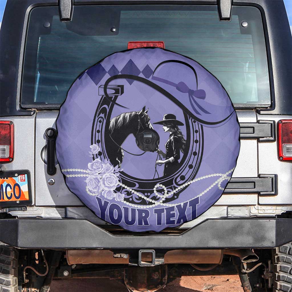 Personalized Kentucky Horse Racing Spare Tire Cover Beauty and The Horse Purple Version LT01