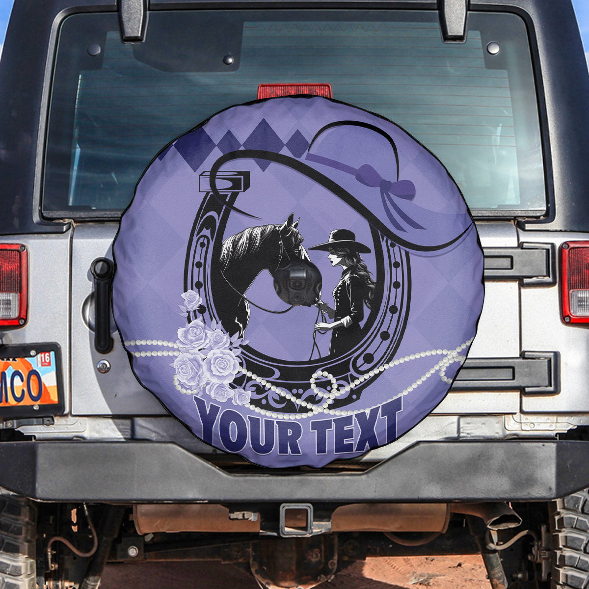 Personalized Kentucky Horse Racing 2024 Spare Tire Cover Beauty and The Horse Purple Version