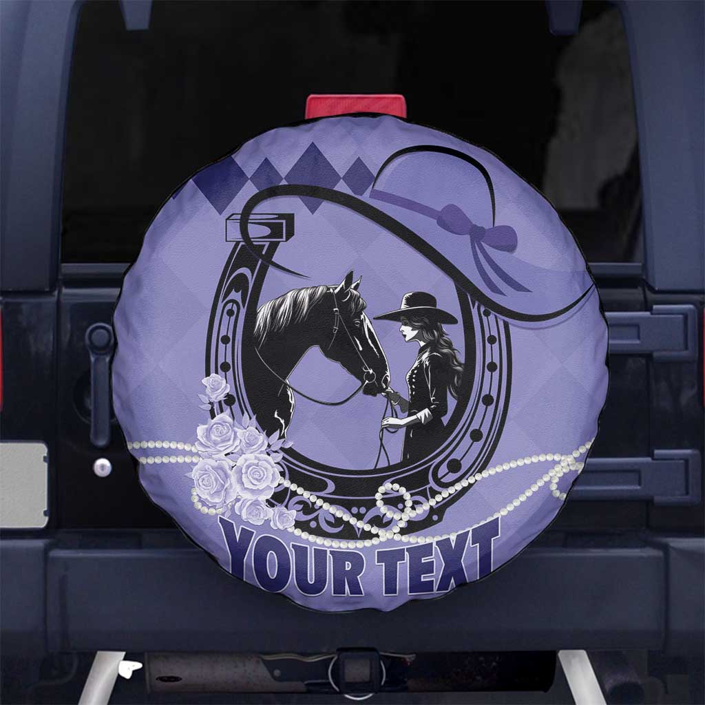 Personalized Kentucky Horse Racing Spare Tire Cover Beauty and The Horse Purple Version LT01
