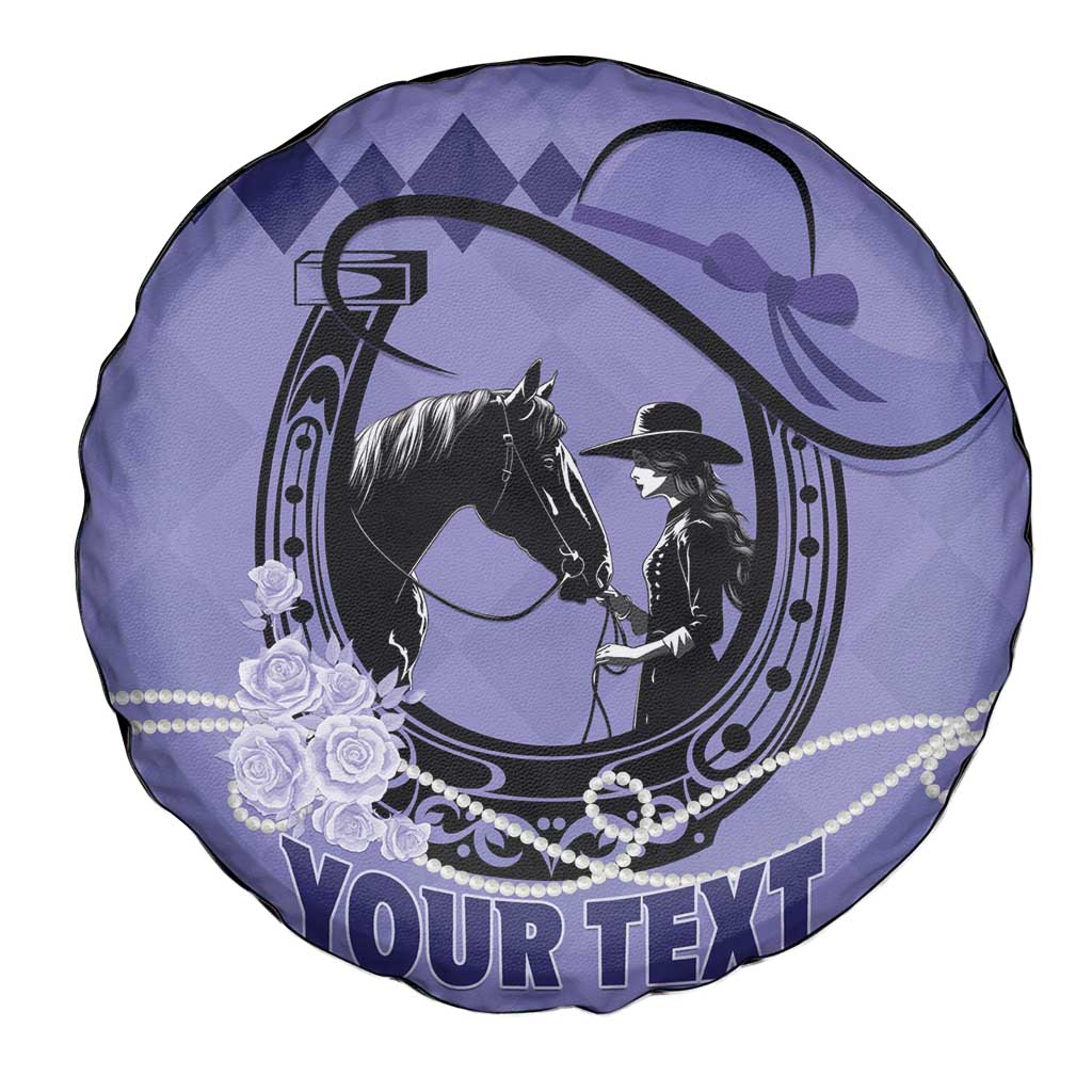 Personalized Kentucky Horse Racing Spare Tire Cover Beauty and The Horse Purple Version LT01