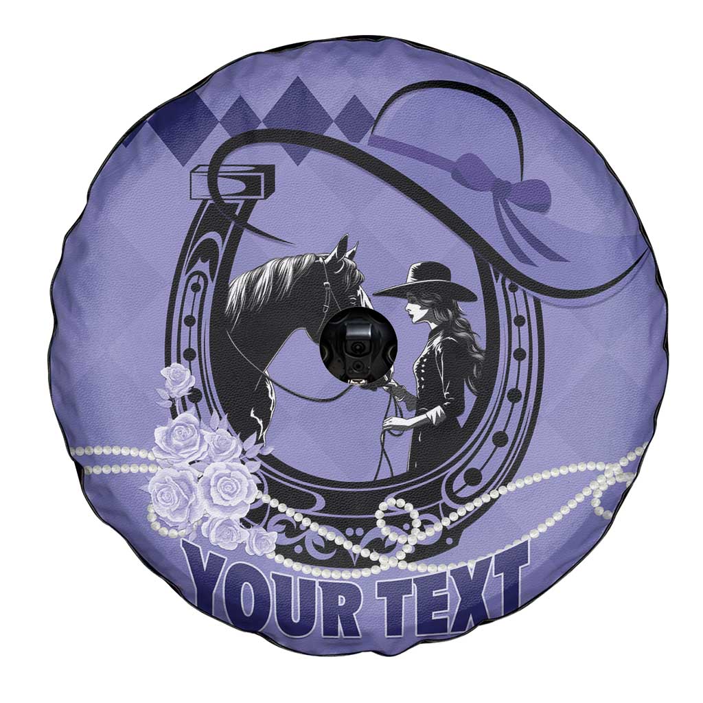 Personalized Kentucky Horse Racing Spare Tire Cover Beauty and The Horse Purple Version LT01