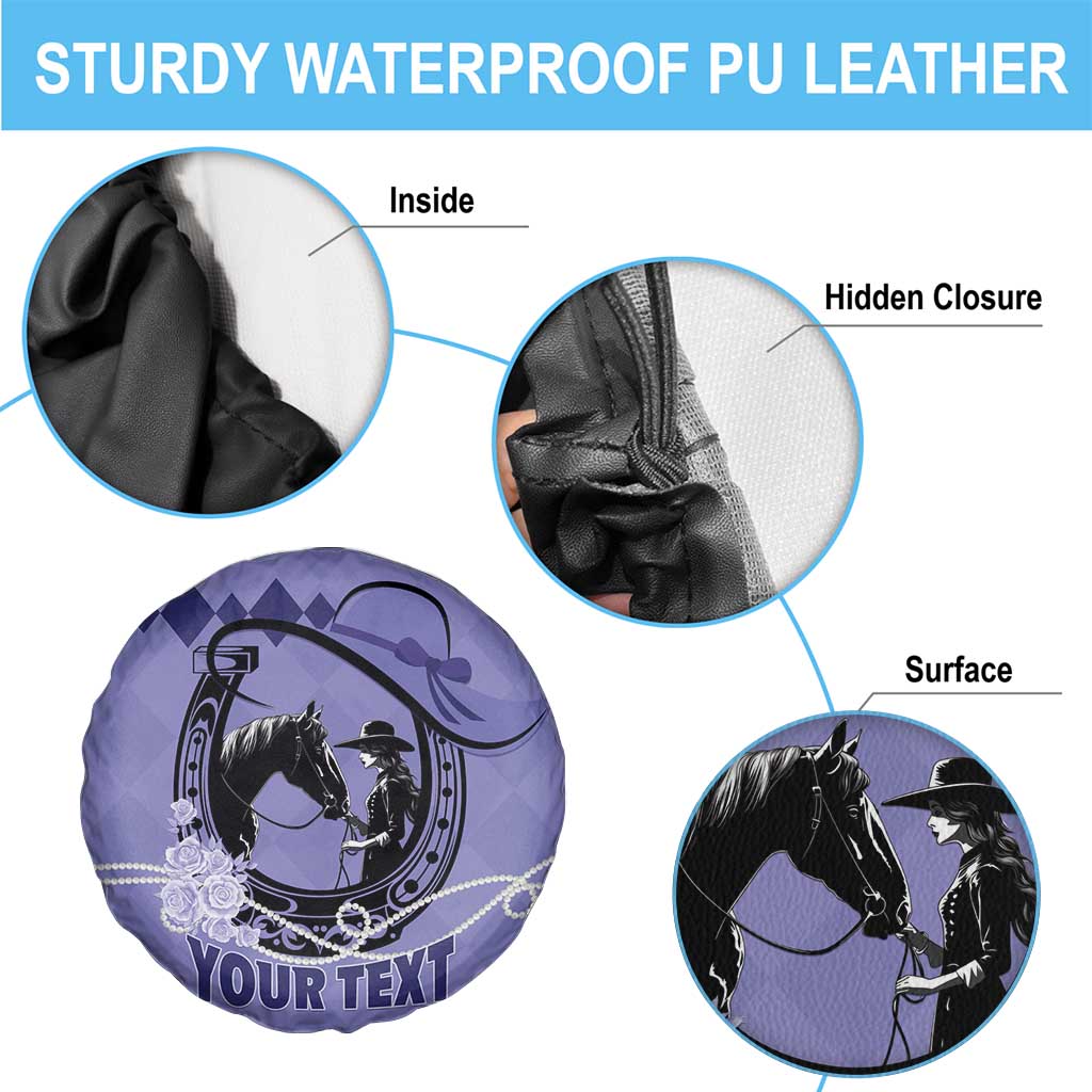 Personalized Kentucky Horse Racing Spare Tire Cover Beauty and The Horse Purple Version LT01