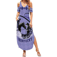 Personalized Kentucky Horse Racing Summer Maxi Dress Beauty and The Horse Purple Version LT01