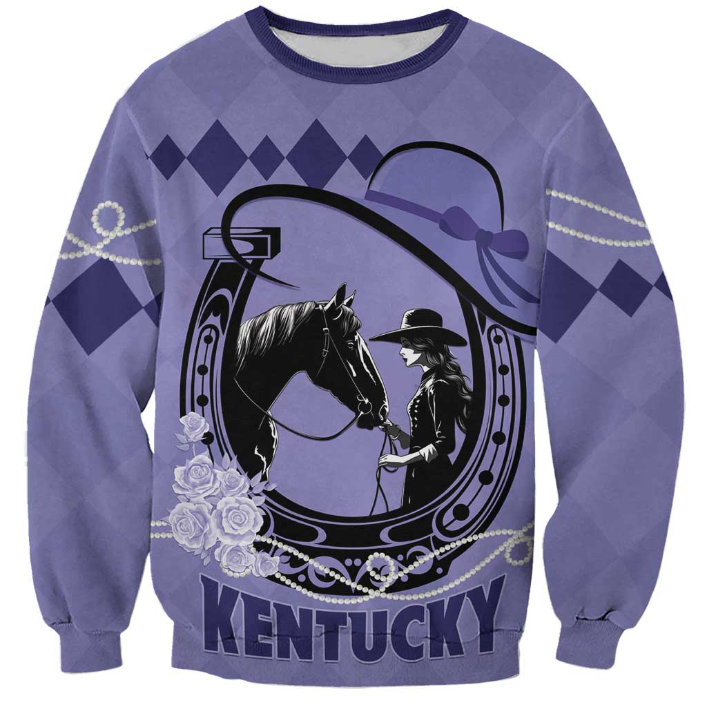 Personalized Kentucky Horse Racing Sweatshirt Beauty and The Horse Purple Version LT01