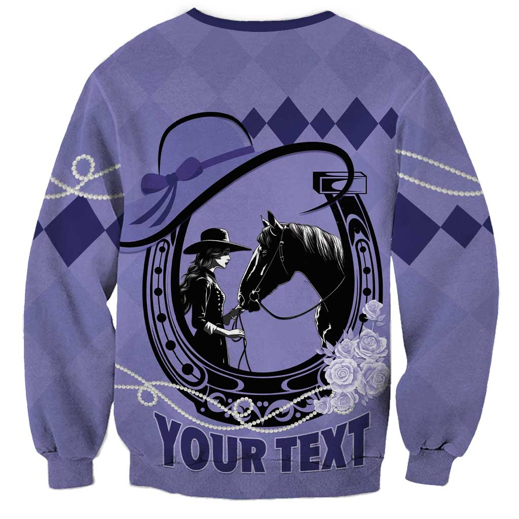 Personalized Kentucky Horse Racing Sweatshirt Beauty and The Horse Purple Version LT01