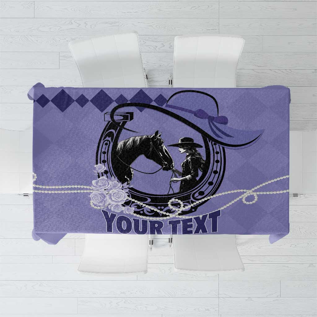 Personalized Kentucky Horse Racing Tablecloth Beauty and The Horse Purple Version LT01