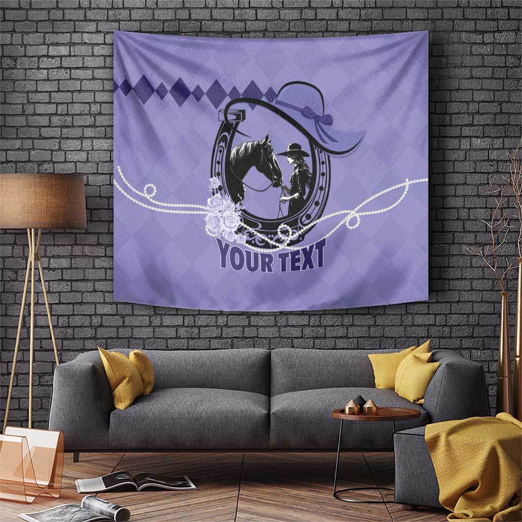 Personalized Kentucky Horse Racing Tapestry Beauty and The Horse Purple Version LT01