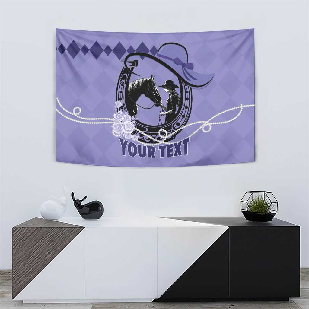 Personalized Kentucky Horse Racing Tapestry Beauty and The Horse Purple Version LT01