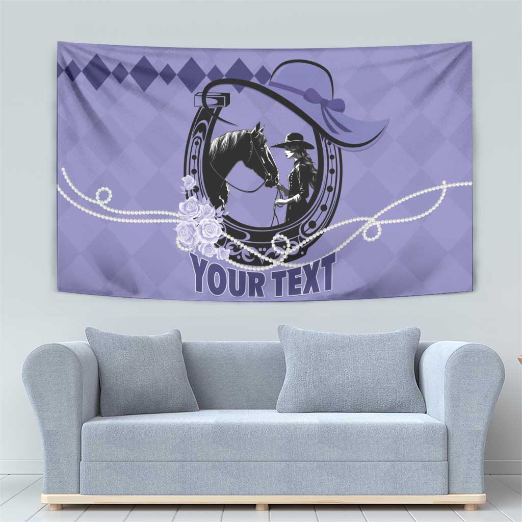 Personalized Kentucky Horse Racing Tapestry Beauty and The Horse Purple Version LT01