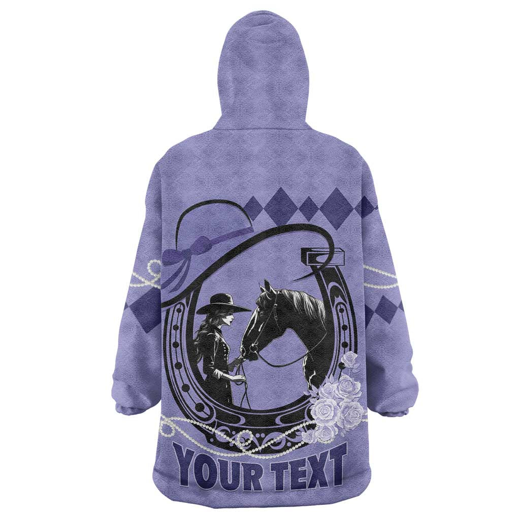 Personalized Kentucky Horse Racing Wearable Blanket Hoodie Beauty and The Horse Purple Version LT01
