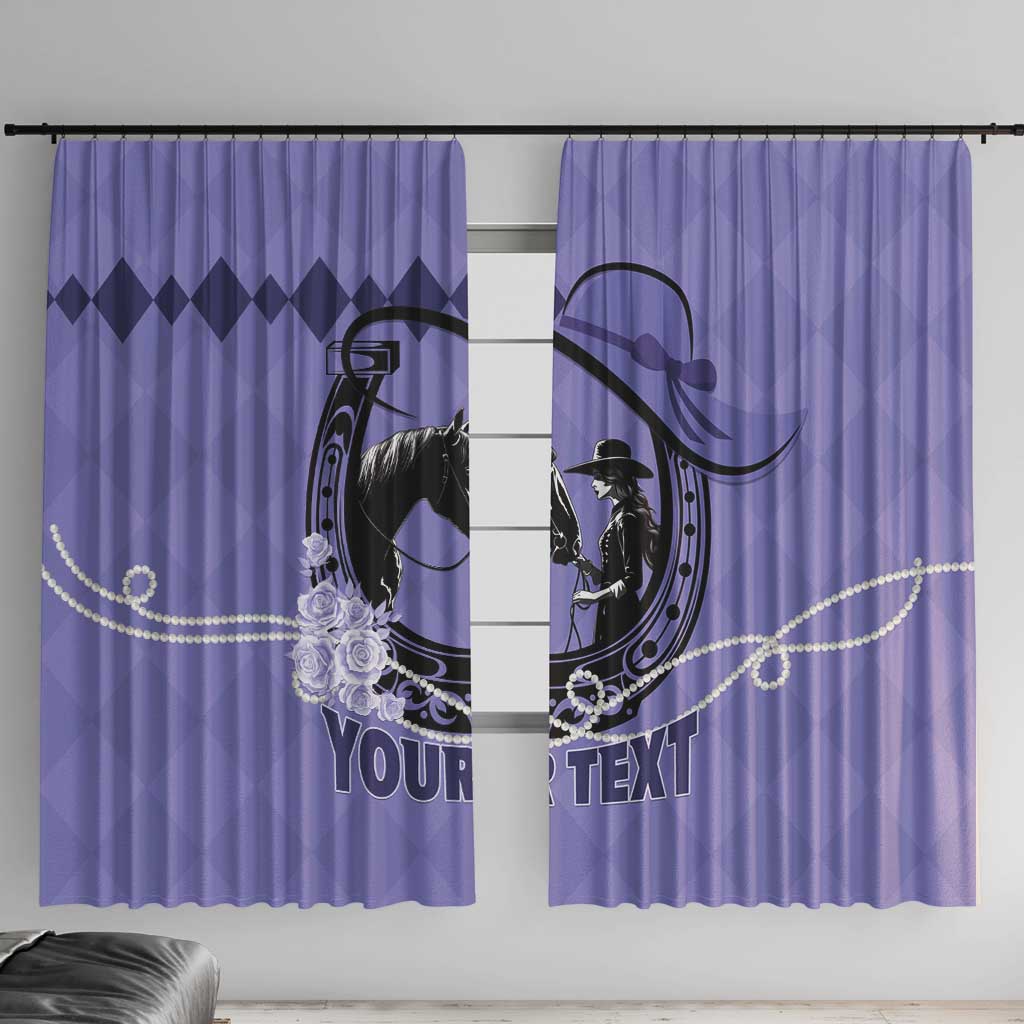 Personalized Kentucky Horse Racing Window Curtain Beauty and The Horse Purple Version LT01