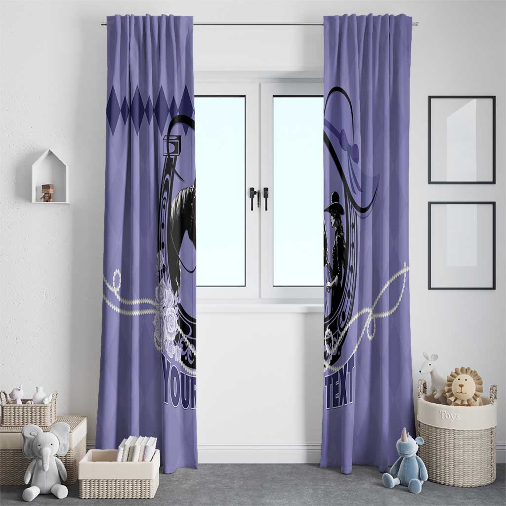 Personalized Kentucky Horse Racing Window Curtain Beauty and The Horse Purple Version LT01