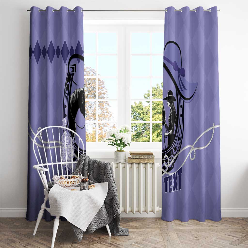 Personalized Kentucky Horse Racing Window Curtain Beauty and The Horse Purple Version LT01