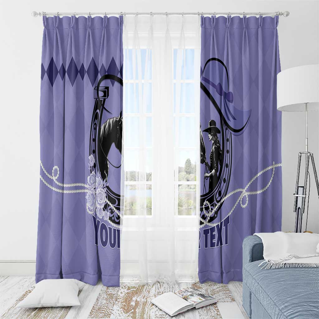 Personalized Kentucky Horse Racing Window Curtain Beauty and The Horse Purple Version LT01