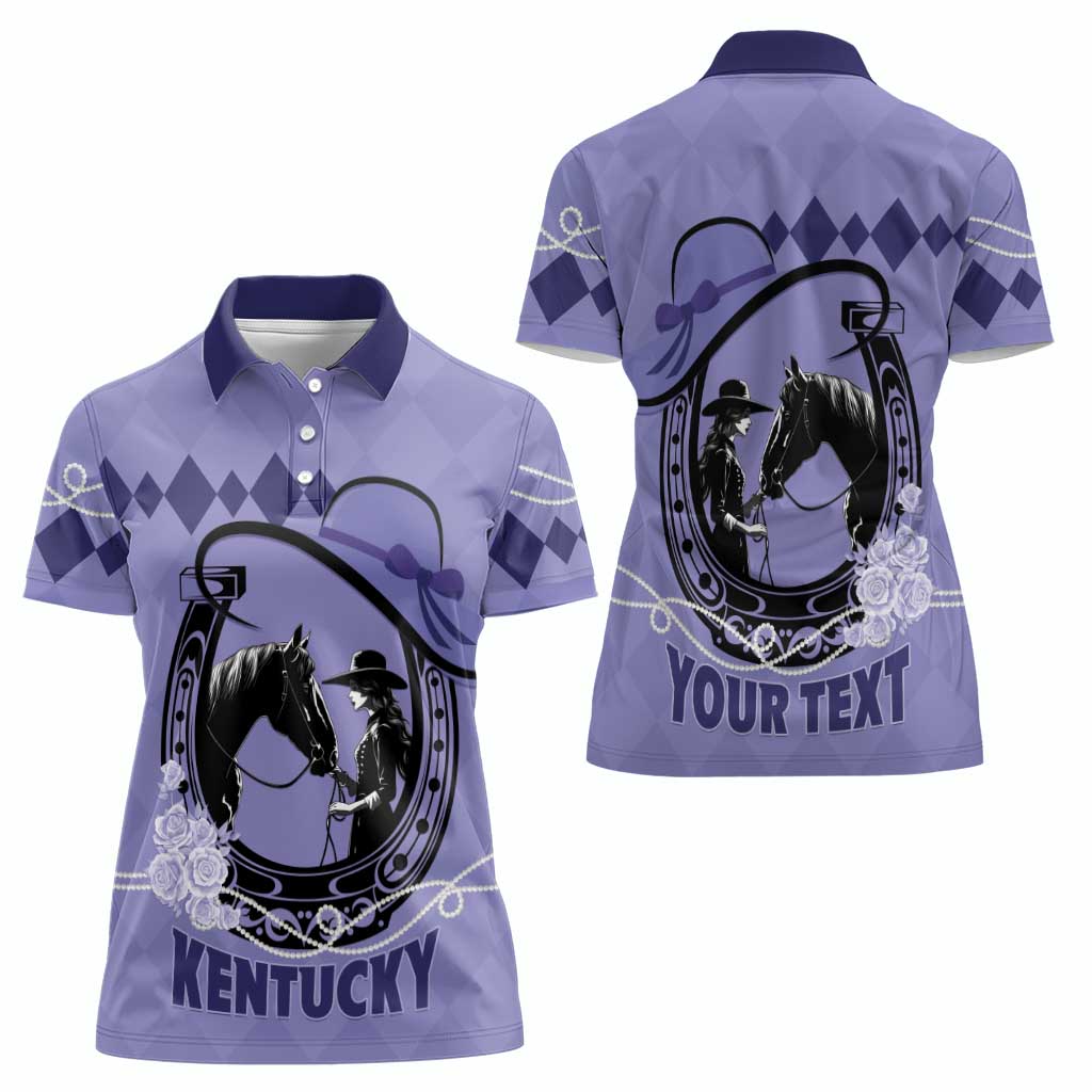 Personalized Kentucky Horse Racing Women Polo Shirt Beauty and The Horse Purple Version LT01