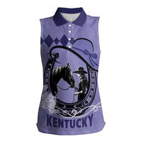 Personalized Kentucky Horse Racing Women Sleeveless Polo Shirt Beauty and The Horse Purple Version LT01