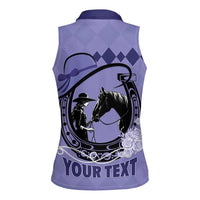 Personalized Kentucky Horse Racing Women Sleeveless Polo Shirt Beauty and The Horse Purple Version LT01