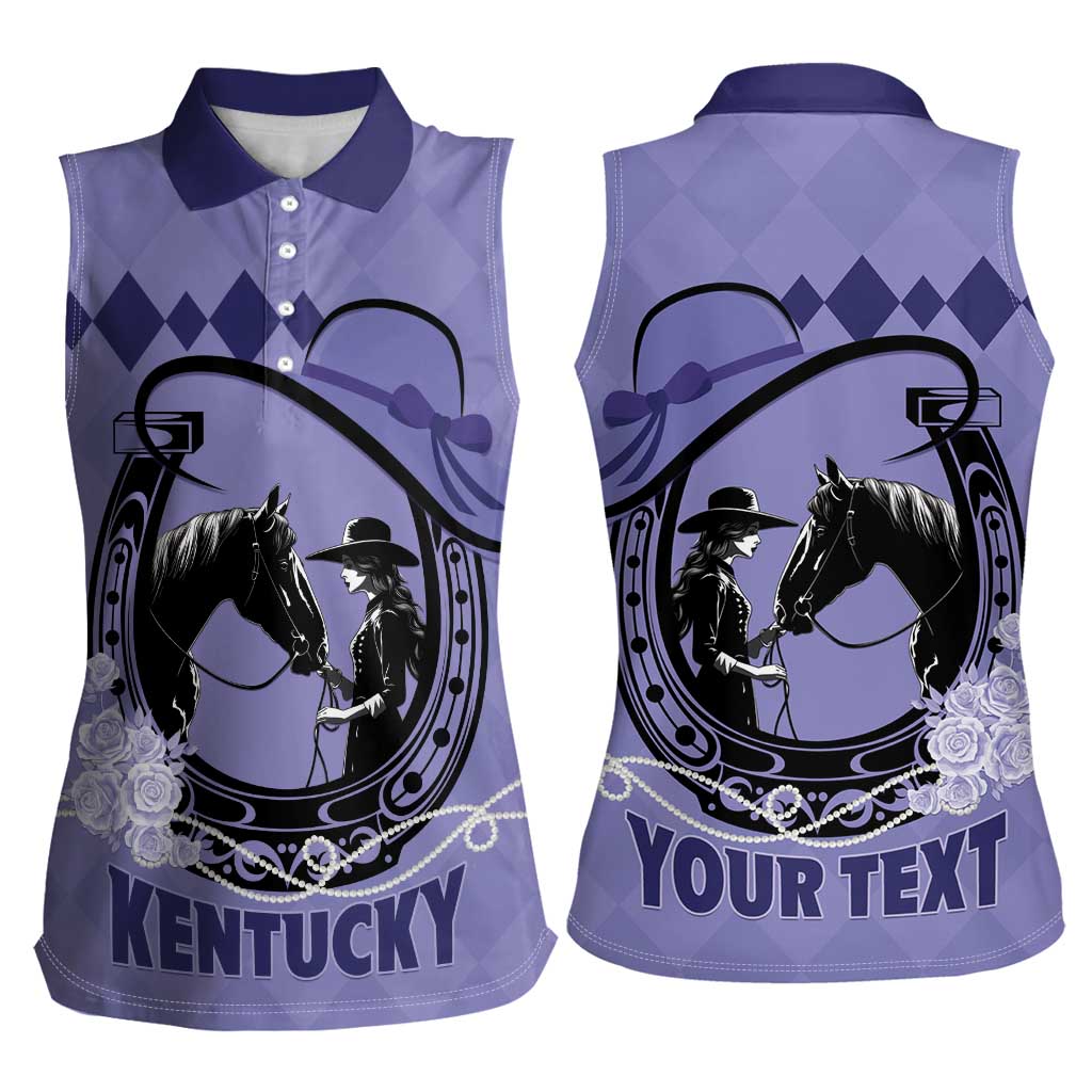 Personalized Kentucky Horse Racing Women Sleeveless Polo Shirt Beauty and The Horse Purple Version LT01
