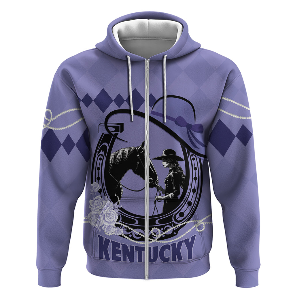 Personalized Kentucky Horse Racing 2024 Zip Hoodie Beauty and The Horse Purple Version