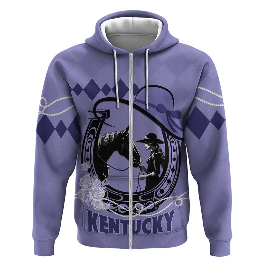 Personalized Kentucky Horse Racing Zip Hoodie Beauty and The Horse Purple Version LT01