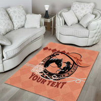 Personalized Kentucky Horse Racing Area Rug Beauty and The Horse Orange Version LT01