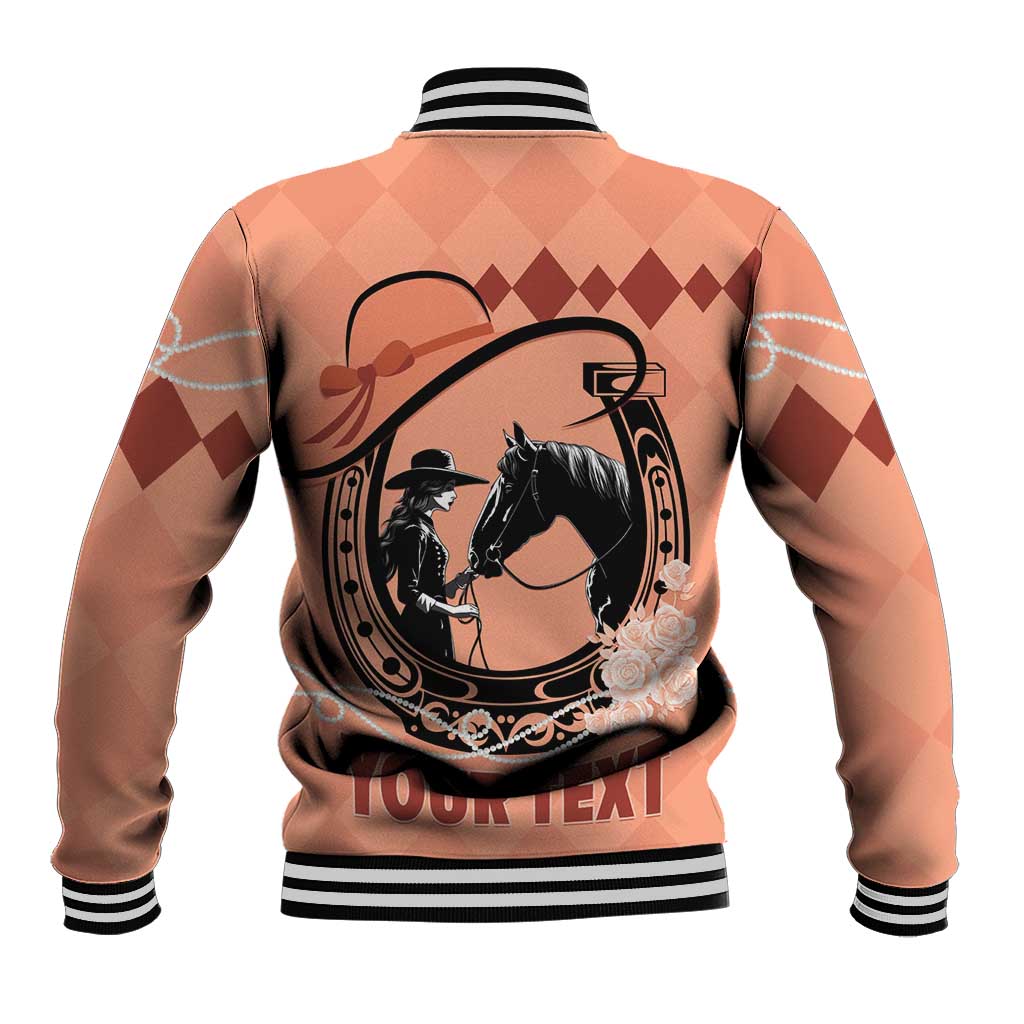 Personalized Kentucky Horse Racing Baseball Jacket Beauty and The Horse Orange Version LT01
