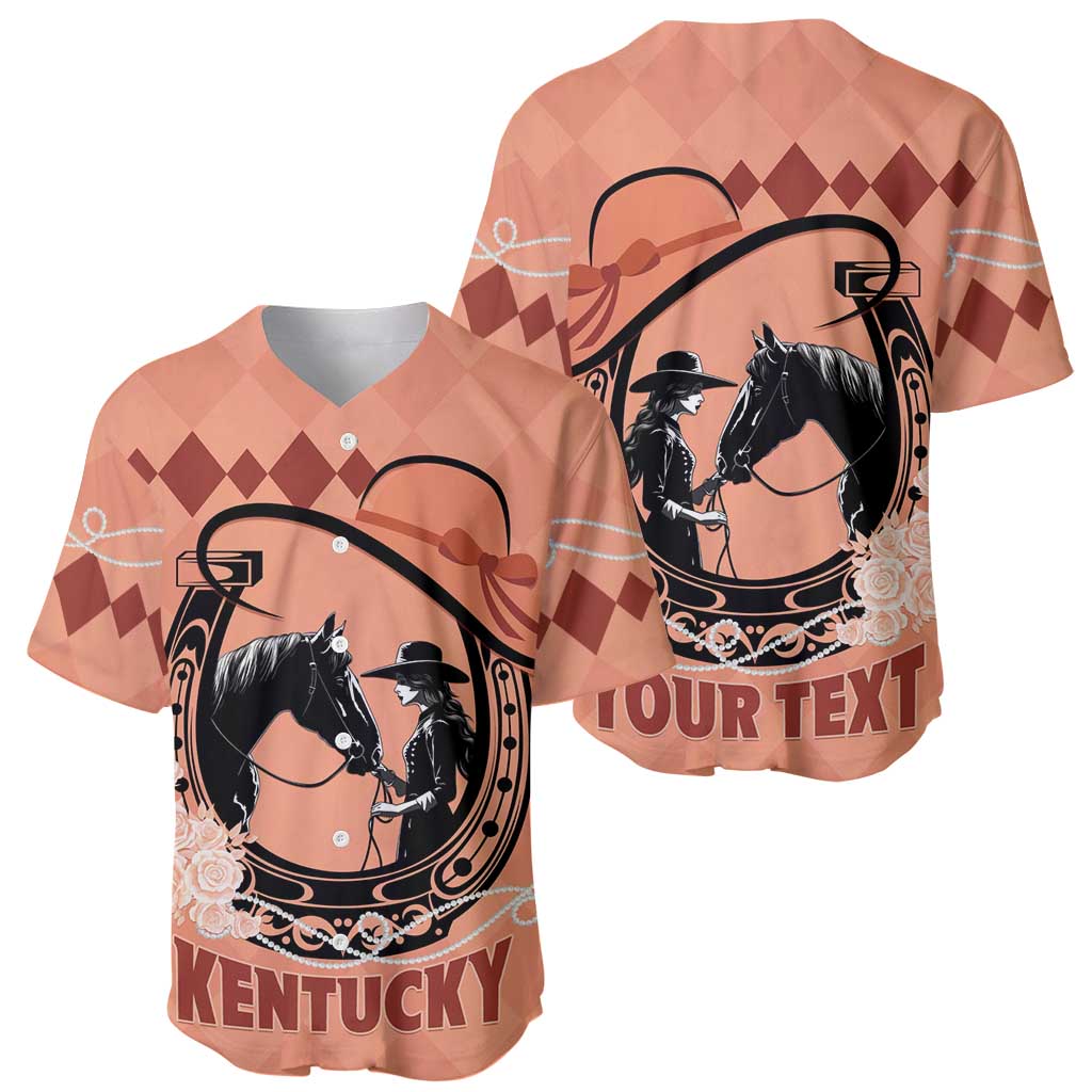 Personalized Kentucky Horse Racing Baseball Jersey Beauty and The Horse Orange Version LT01