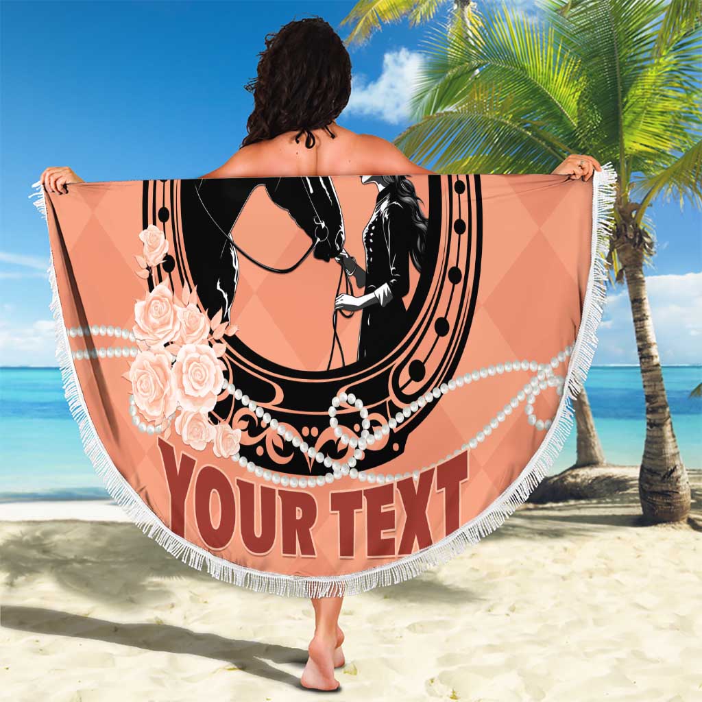 Personalized Kentucky Horse Racing Beach Blanket Beauty and The Horse Orange Version LT01