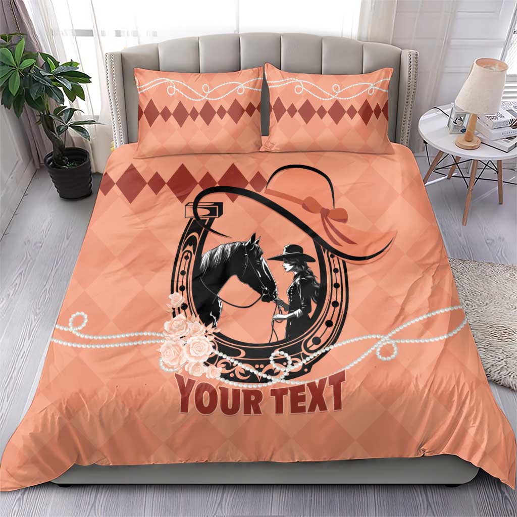 Personalized Kentucky Horse Racing Bedding Set Beauty and The Horse Orange Version LT01