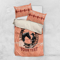 Personalized Kentucky Horse Racing Bedding Set Beauty and The Horse Orange Version LT01
