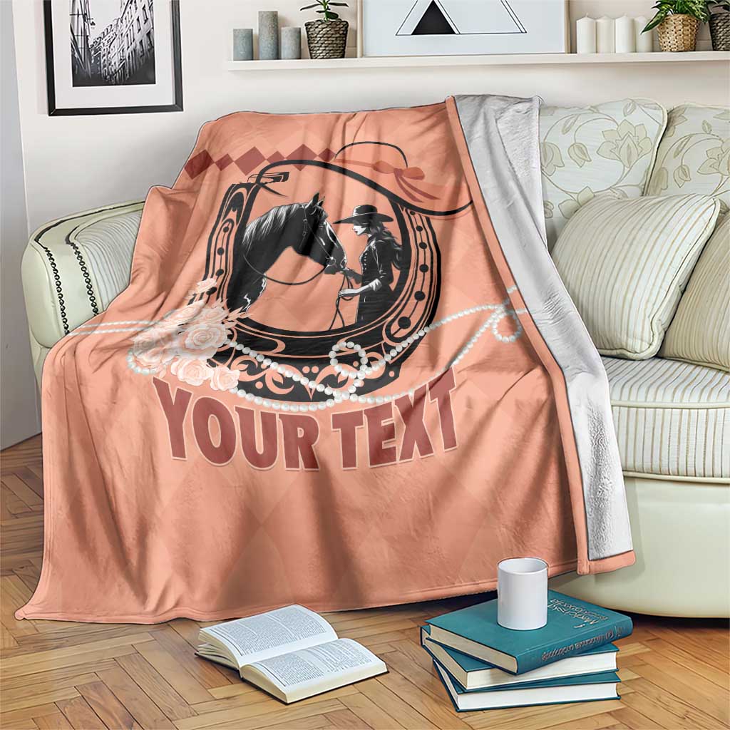 Personalized Kentucky Horse Racing Blanket Beauty and The Horse Orange Version LT01