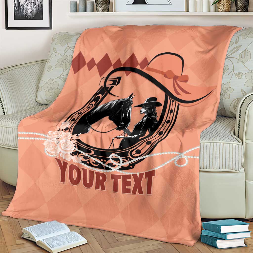Personalized Kentucky Horse Racing Blanket Beauty and The Horse Orange Version LT01