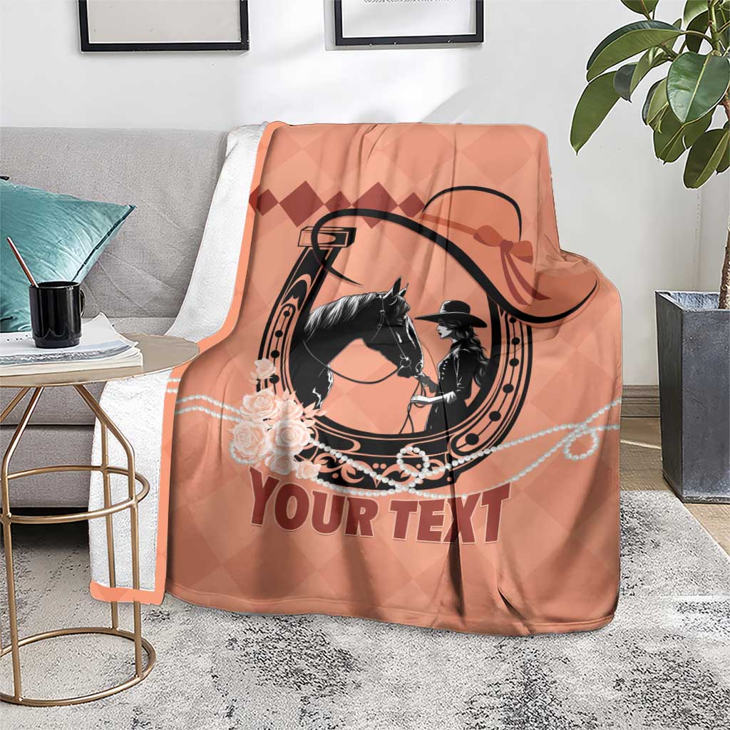 Personalized Kentucky Horse Racing Blanket Beauty and The Horse Orange Version LT01