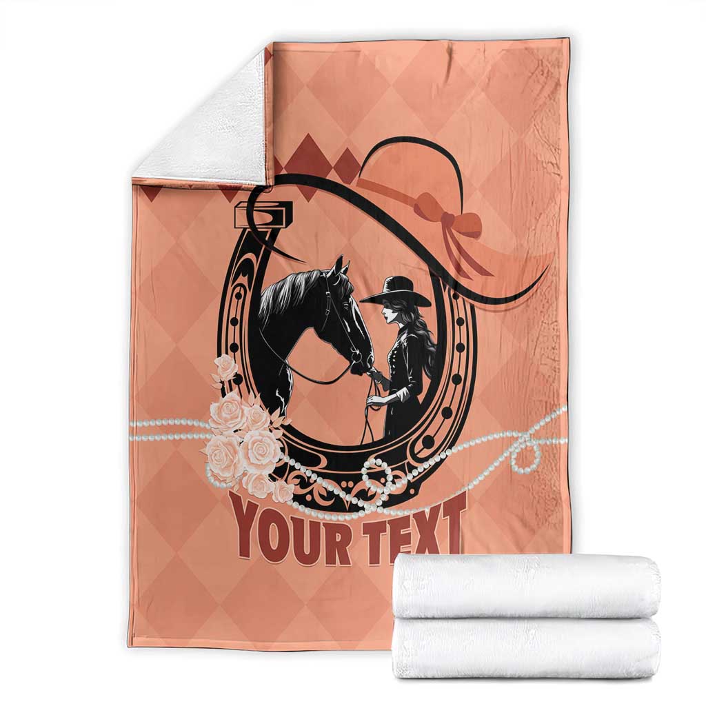 Personalized Kentucky Horse Racing Blanket Beauty and The Horse Orange Version LT01