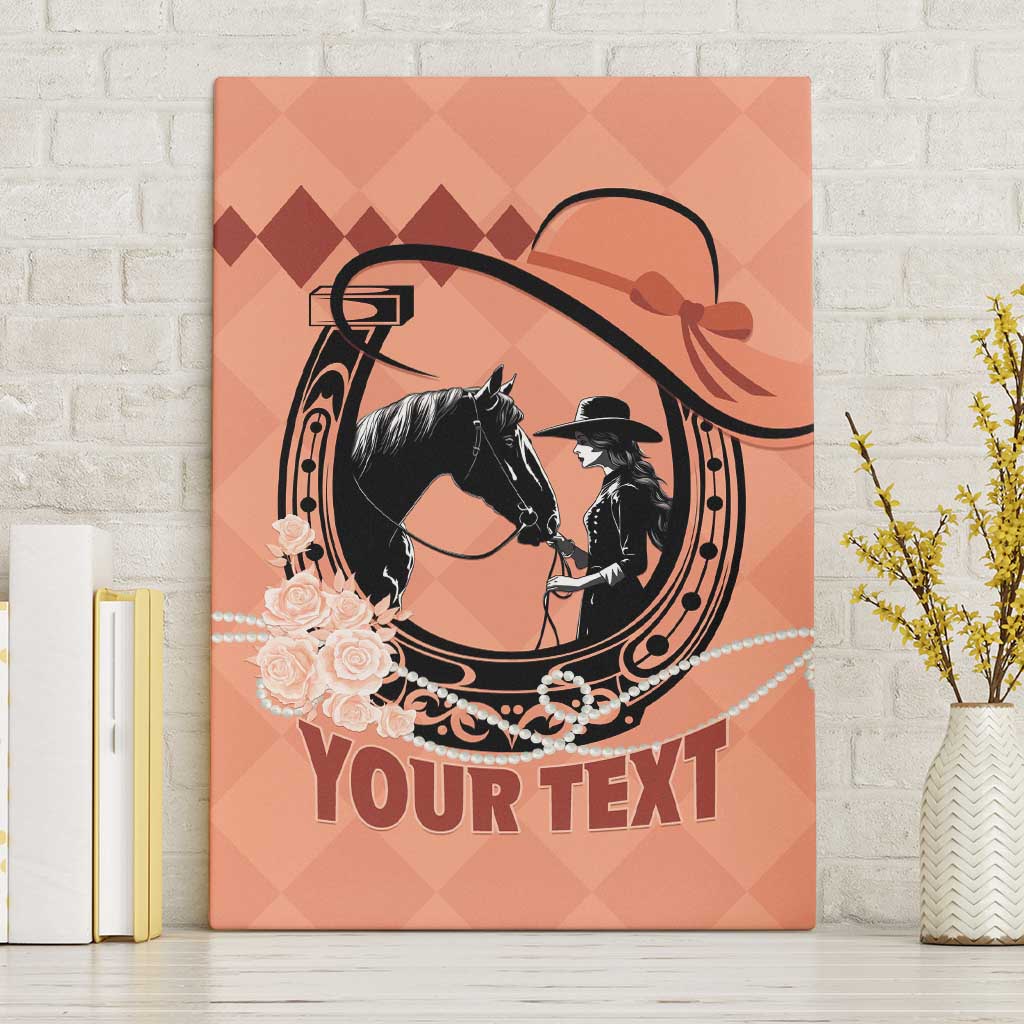 Personalized Kentucky Horse Racing Canvas Wall Art Beauty and The Horse Orange Version LT01