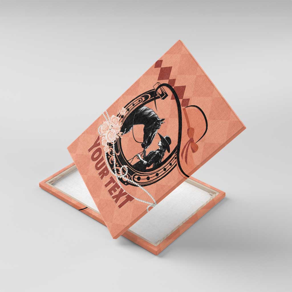 Personalized Kentucky Horse Racing Canvas Wall Art Beauty and The Horse Orange Version LT01
